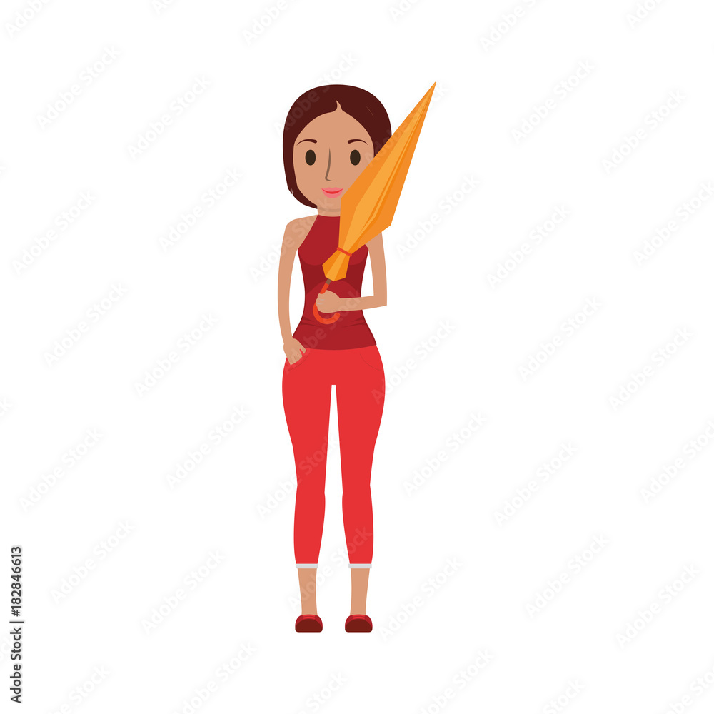 woman with umbrella icon woman with umbrella icon