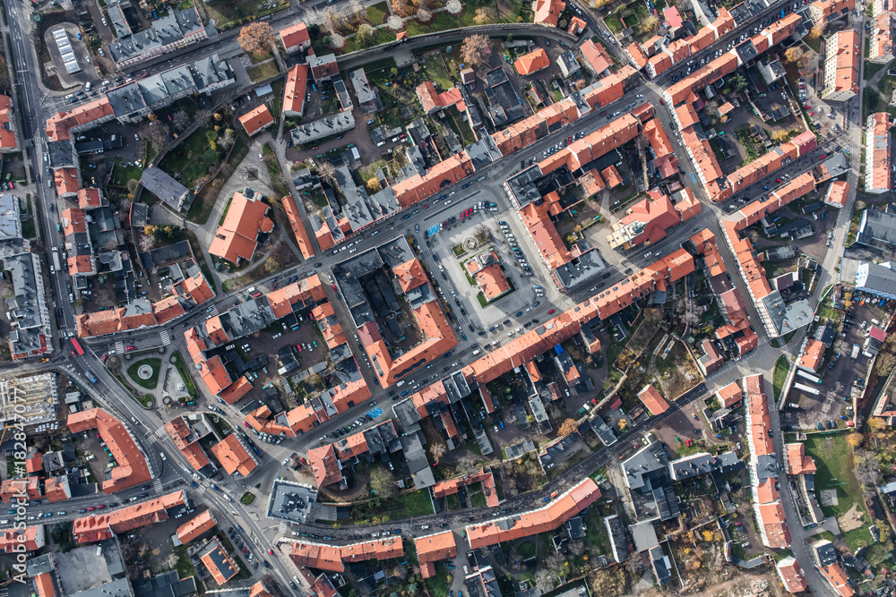 aerial view of the Swiebodzice city