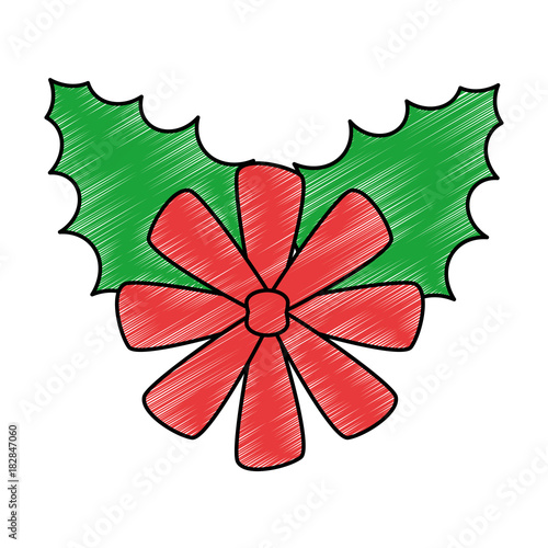 christmas leafs decorative icon vector illustration design