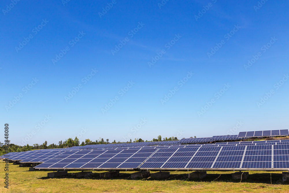 polycrystalline silicon solar cells in solar power plant turn up skyward absorb the sunlight from the sun on blue sky background polycrystalline silicon solar cells in solar power plant turn up skyward absorb the sunlight from the sun on blue sky background