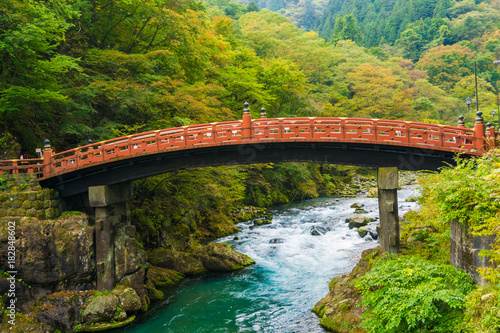 Shinkyo Bridge red wood in Nikko heritage