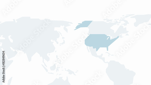 USA on World Map, Vector Illustration