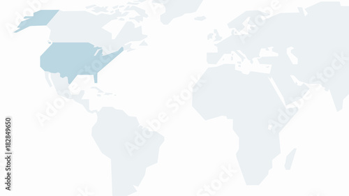 USA on World Map, Vector Illustration