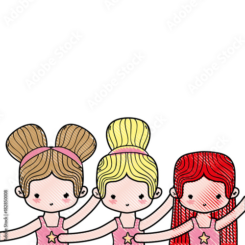 grated girls dancing and practice ballet performance