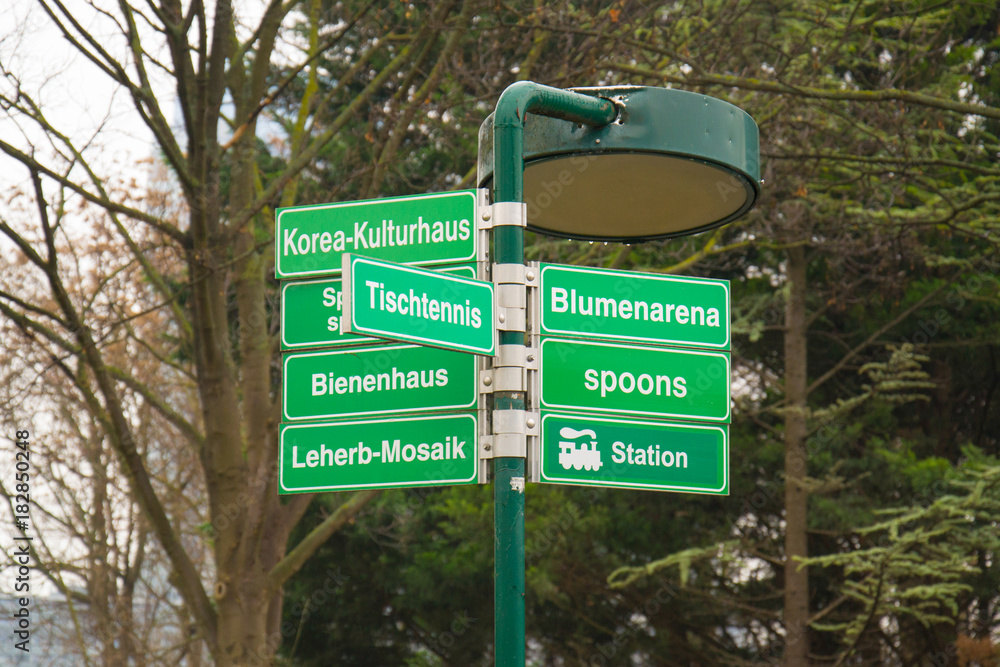 Vienna, Austria December 31, 2013: Signboard in Donaupark in Vienna