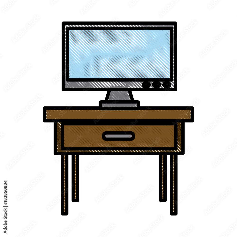 Tv on desk icon vector illustration graphic design Tv on desk icon vector illustration graphic design