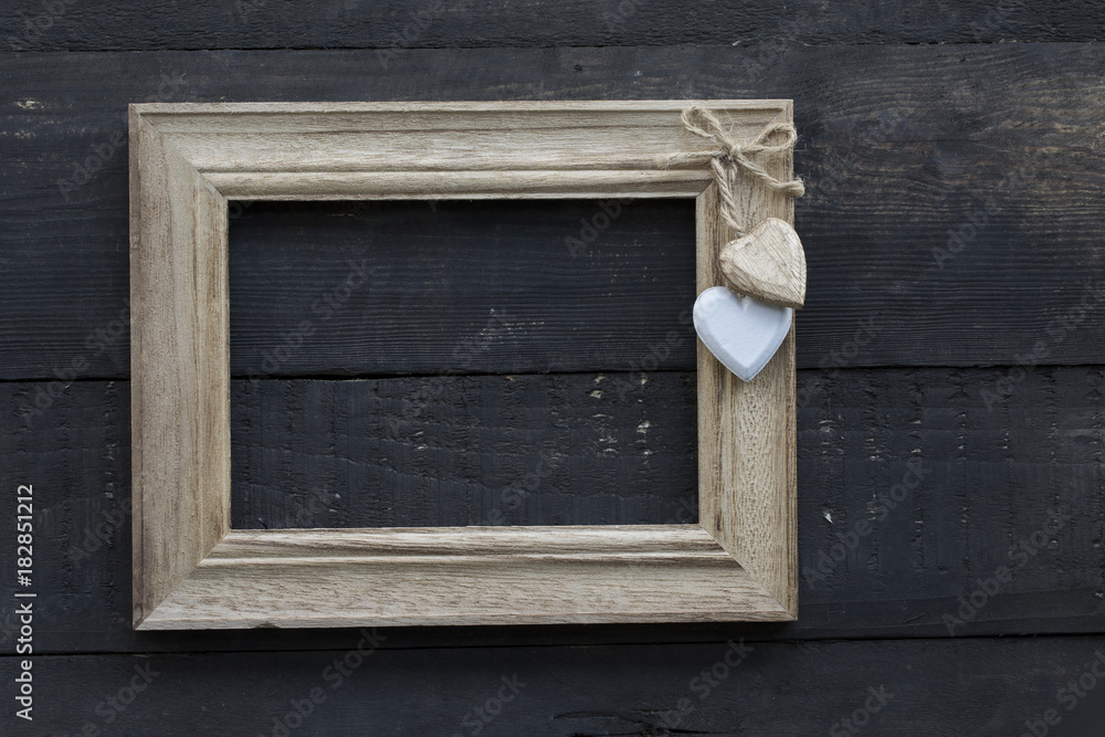 Wooden Texture Wall and Picture Frame
