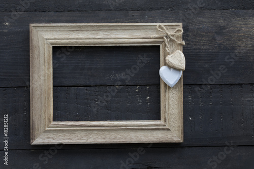 Wooden Texture Wall and Picture Frame photo