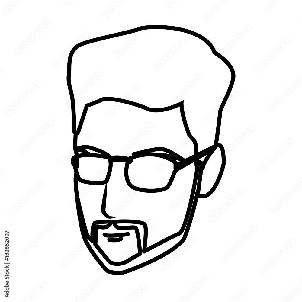 Young man face with sunglasses icon vector illustration graphic design