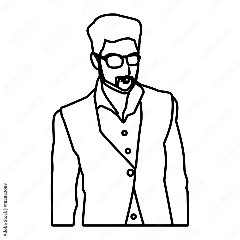Model man with fashion clothes icon vector illustration graphic design