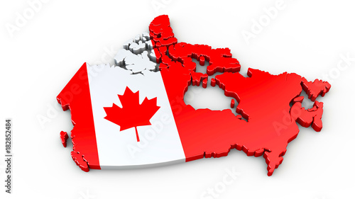 Kanada oder Canada 3D Karte oder Umriss
