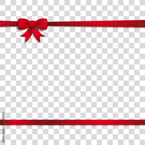 Card Red Ribbon Bow Cover Transparent