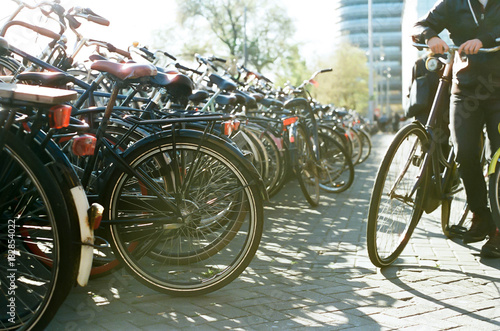 Many Urban Bicycles Parked in Amsterdam