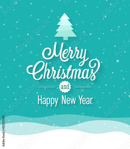 Merry Christmas vintage greeting card.