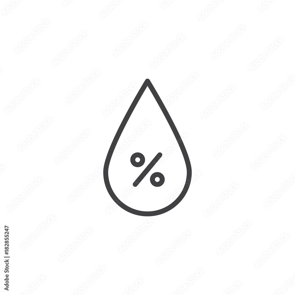 Humidity drop line icon, outline vector sign, linear style pictogram isolated on white. Barometer meteorology weather symbol, logo illustration. Editable stroke Humidity drop line icon, outline vector sign, linear style pictogram isolated on white. Barometer meteorology weather symbol, logo illustration. Editable stroke