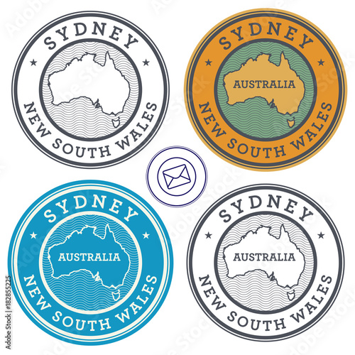 Travel stamps set Australia, Sydney