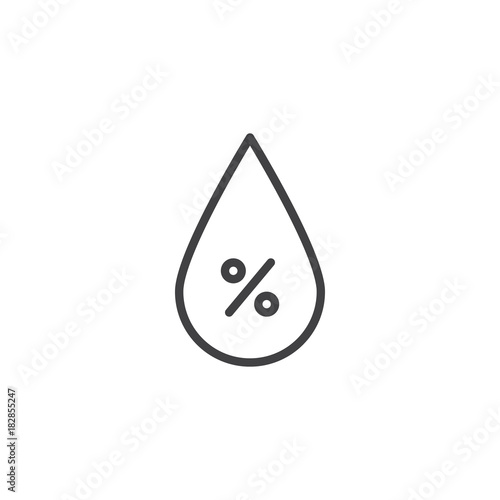 Humidity drop line icon, outline vector sign, linear style pictogram isolated on white. Barometer meteorology weather symbol, logo illustration. Editable stroke