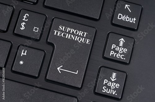 Touche support technique sur un clavier d'ordinateur 