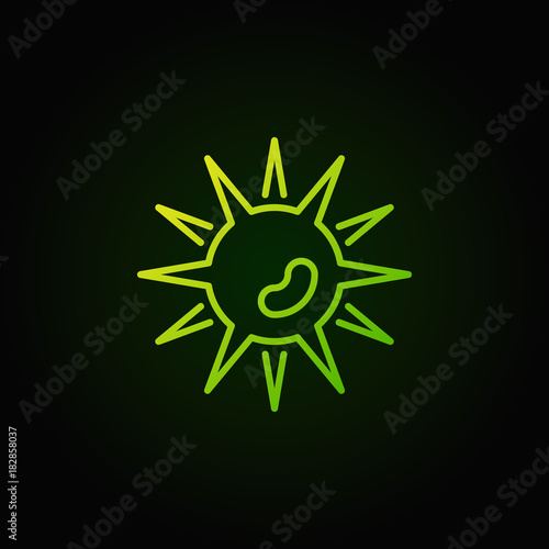 Green bad bacteria vector icon in line style 