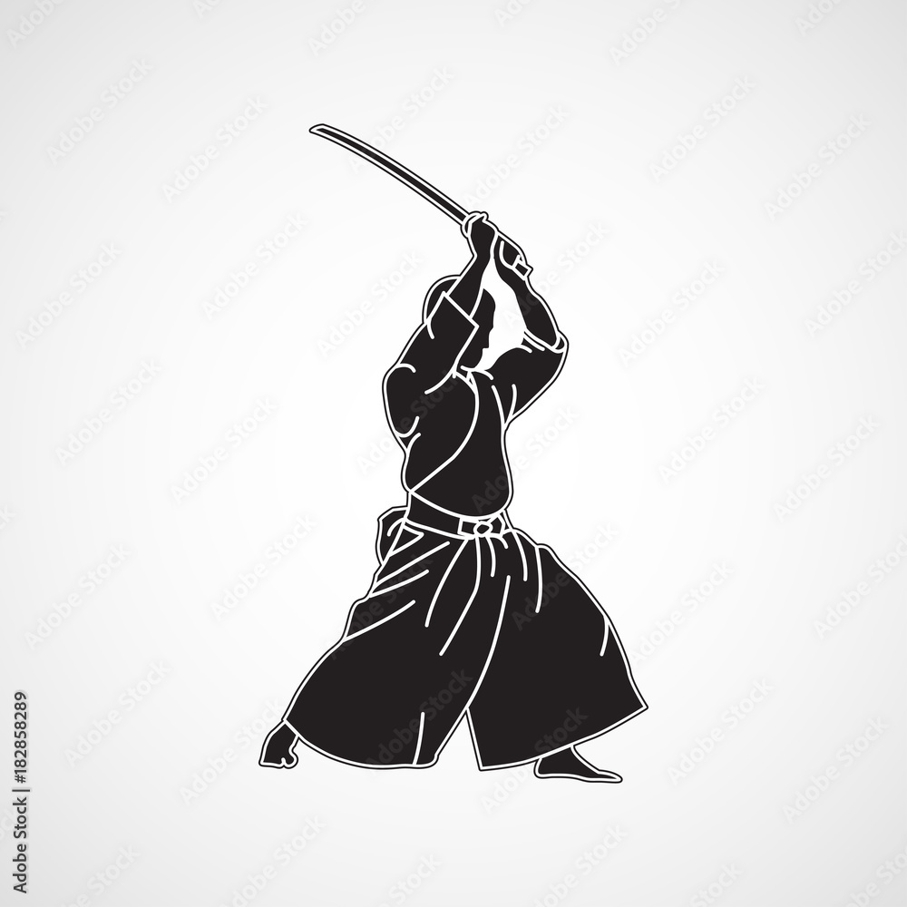 Fotografia Iaido vector logo icon illustration