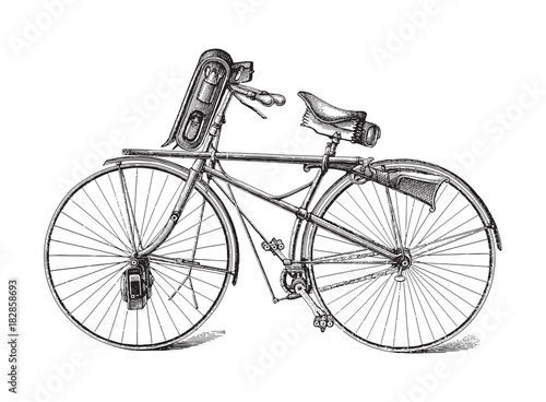 Old military bicycle / vintage illustration