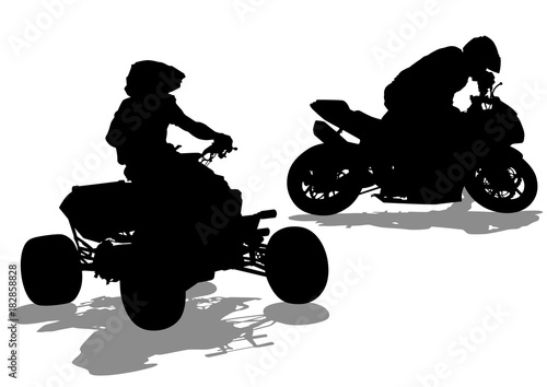 Sport motor bike on white background