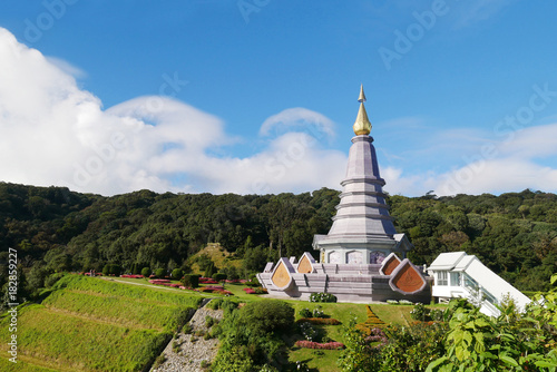 Landmark pagoda in doi Inthanon national park  at Chiang mai  Thailand.
