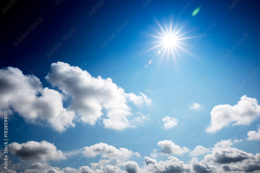 blue sky and sun blue sky and sun