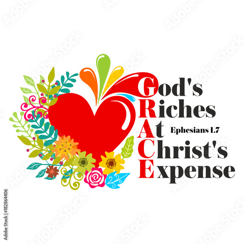 Bible lettering. Christian art. GRACE - God's Riches At Christ's Expense