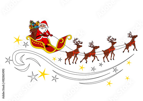 Babbo Natale con renne e slitta © photoxgraph.it