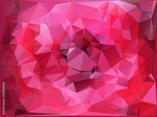 Pink polygonal illustration, which consist of triangles. Geometric background in Origami style with gradient. Triangular design