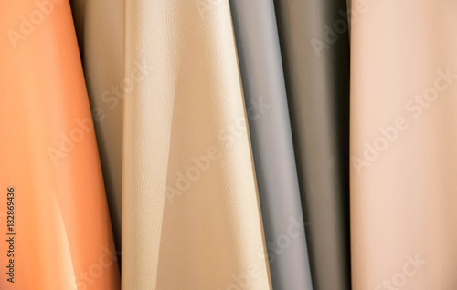 Color palette sample of leather material. photo