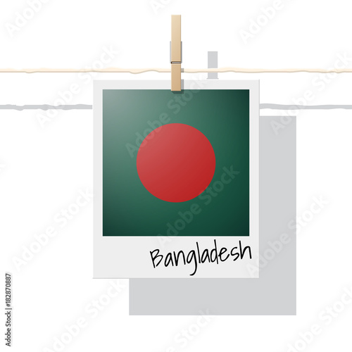 Asian country flag collection with photo of Bangladesh flag , vector , illustration