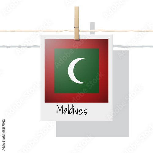 Asian country flag collection with photo of Maldives flag , vector , illustration