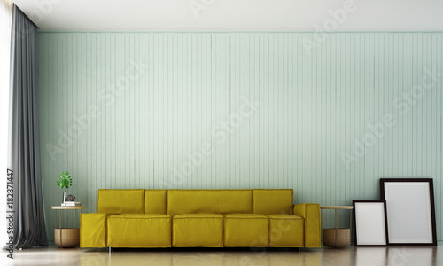 The interior design of modern lounge and livin room and green wall background 