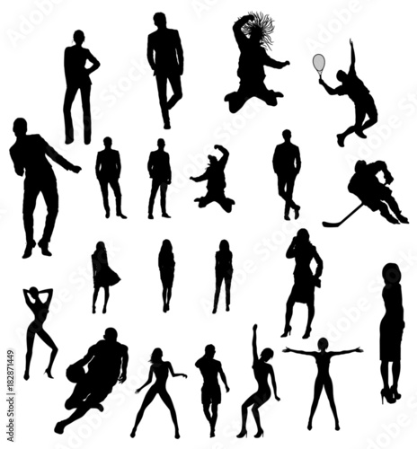 black man silhouettes office work sport beach