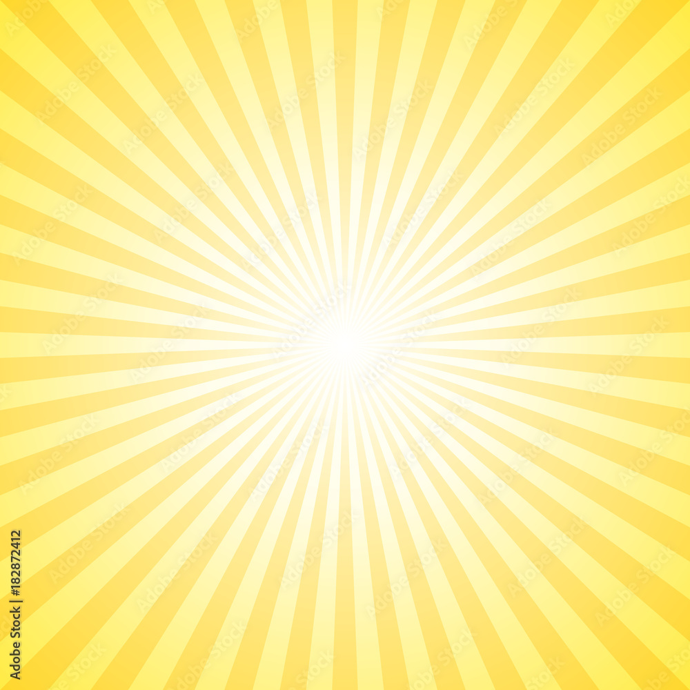 Yellow abstract sun burst background - gradient sunlight vector graphic
