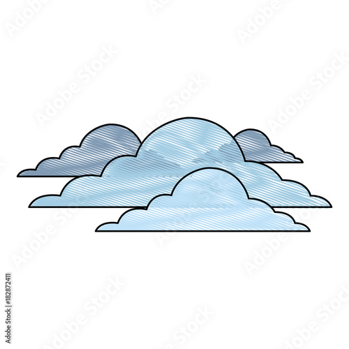 clouds sky climate overcast day scene vector illustration drawing