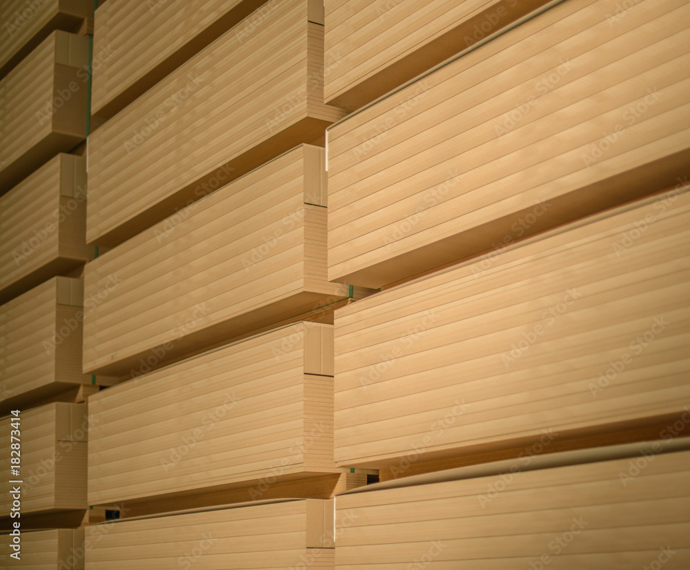 stack of Medium Density Fibreboard (MDF) stack of Medium Density Fibreboard (MDF)