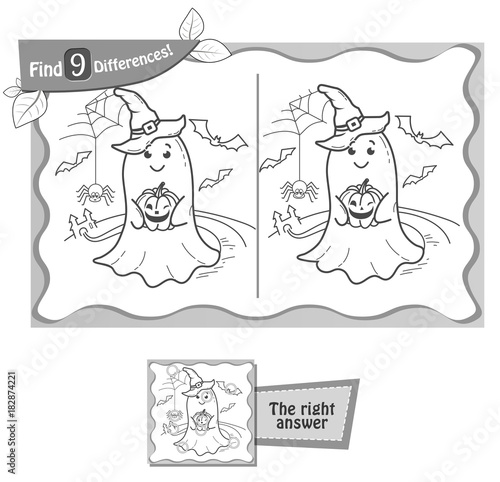 find 9 differences game halloween bringing