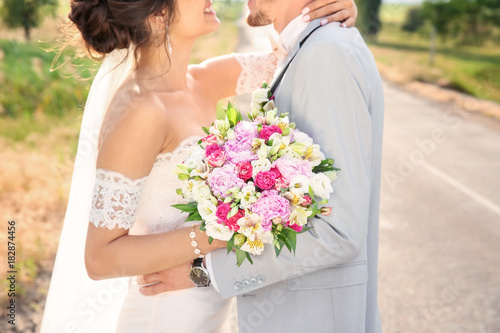Happy beautiful couple on w...