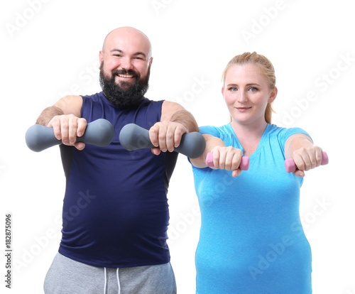 Overweight couple with dumb...