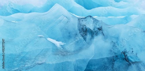 Slika na platnu Texture of glacier ice in close-up detail