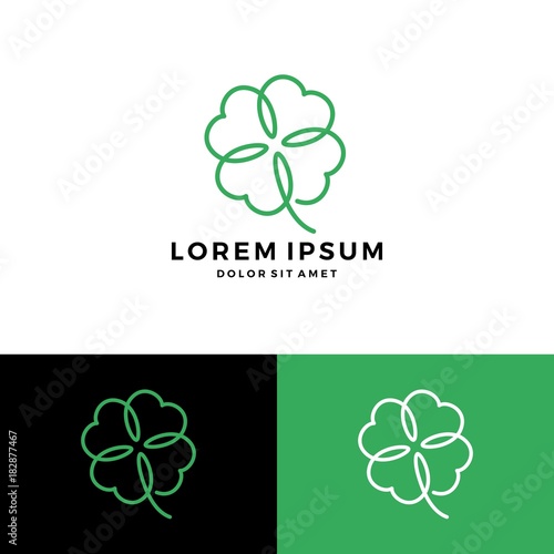 Slika na platnu clover leaf four logo vector download