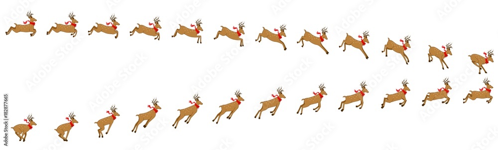 Deer Running and jumping animation sprite sheets, Reindeer, Deer, Christmas, Silhouette Deer Running and jumping animation sprite sheets, Reindeer, Deer, Christmas, Silhouette