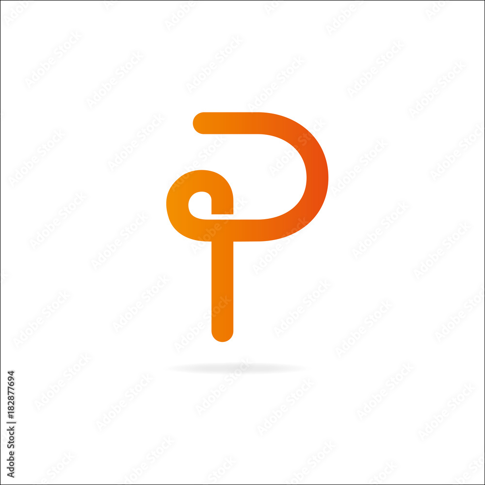 Letter P logo. Design template elements