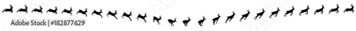 Deer Running and  jumping animation sprite sheets, Reindeer, Deer, Christmas, Silhouette
