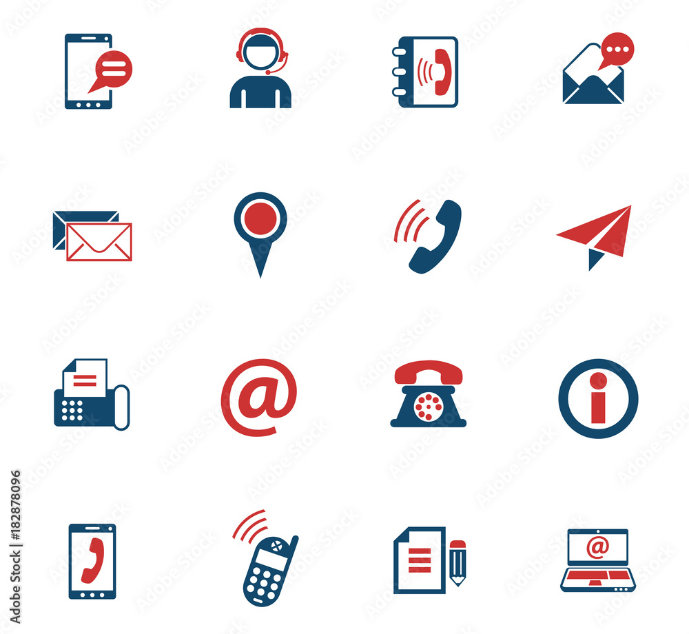 contact us color icon set contact us color icon set