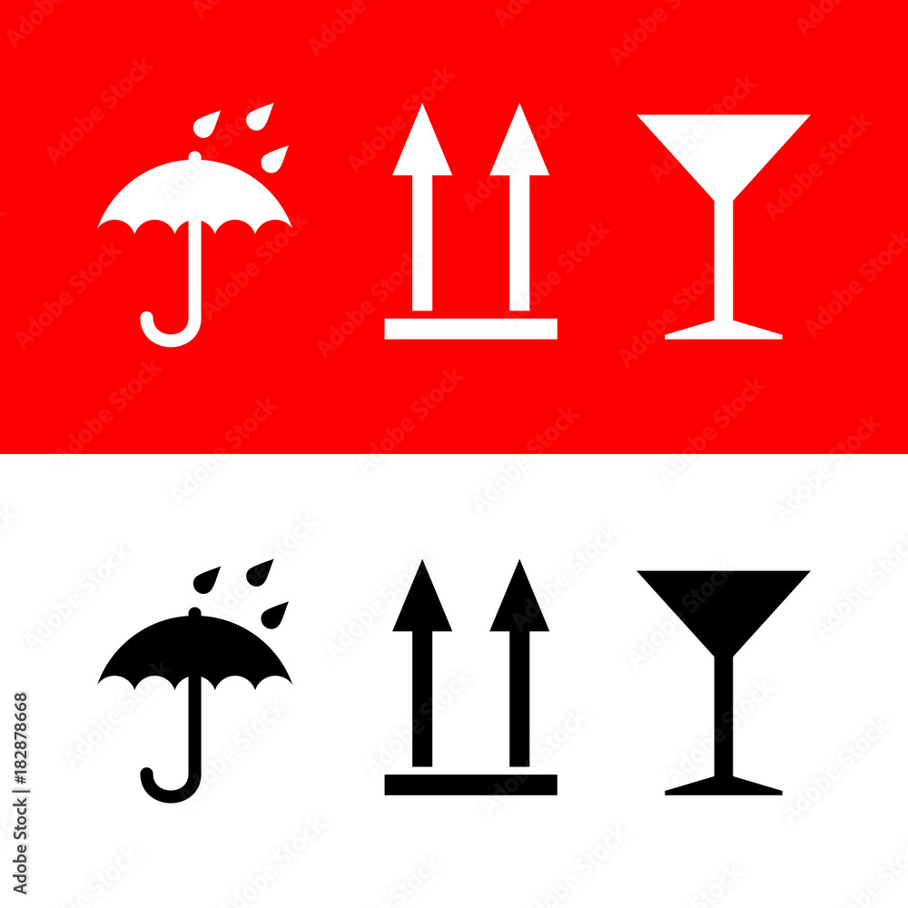 Naklejka premium icons Umbrella , up arrow, glass of wine