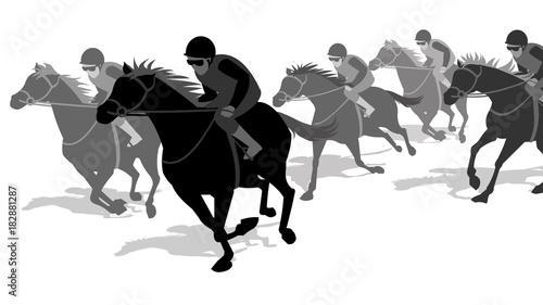 Horse running  silhouette  racecourse  competition  